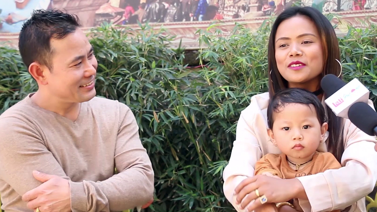 लोक गायिका सम्झना लामिछाने बिदेशी श्रीमान सहित पहिलोपटक मिडियामा,नेपाल छाड्दै सम्झना