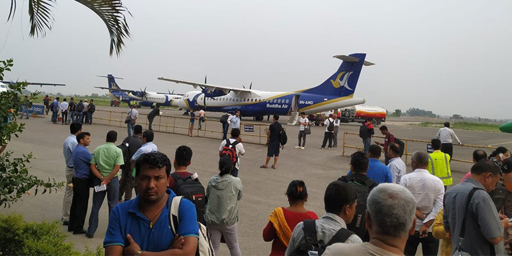 मौसम खराबीको कारण पाँच जहाज भैरहवामा आपतकालिन अवतरण