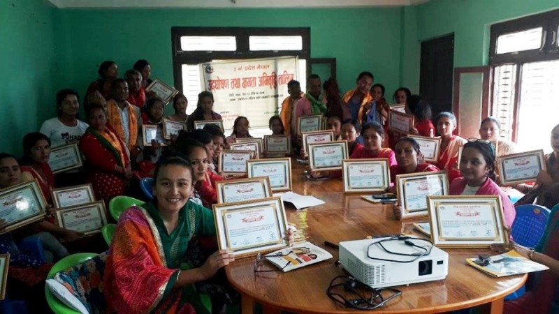 खिम्तिमा महिलाहरुको लागि उद्घोण कला तथा क्षमता अभिवृद्धि तालिम सम्पन्न