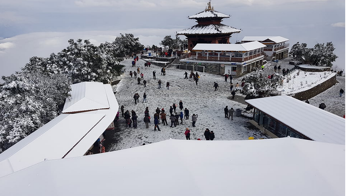 देश भर वर्षा ! काठमाडौँ चन्द्रागिरी, हिउँपरेपछि यसरी सेताम्मै