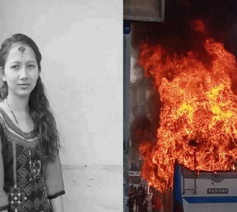 घा!ईते पन्तको मृ,त्यु,बसमा आग-जनी