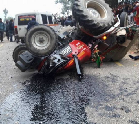 हेटौँडामा ट्रयाक्टर दुर्घ’टना हुँदा दुई जनाको ज्या’न गयो
