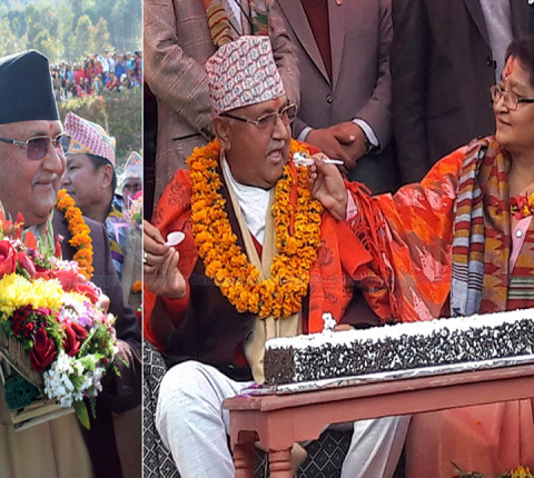 प्रधानमन्‍त्री ओलीले यसरि मनाए आफ्नै जन्मघरमा जन्‍मदिन