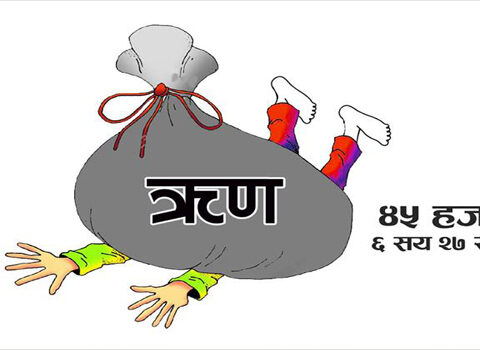 हरेक नेपालीको थाप्लोमा ४५ हजारभन्दा धेरै ऋ’ण