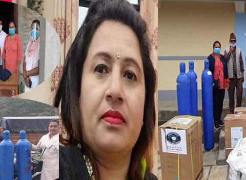 एमाले नेतृ कार्कीद्धारा रामेछापका विभिन्न स्थानहरुमा स्वास्थ्य सामग्री वितरण