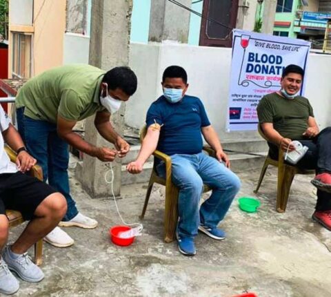 राष्ट्रिय युवा संघ नेपाल रामेछापको रक्तदान कार्यक्रम
