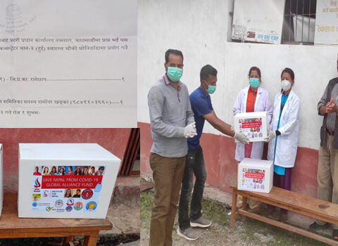 पराग खड्काको समन्वयमा स्वास्थ्यचौकी धोवीलाई अक्सिजन कन्सन्ट्रेटर हस्तान्तरण