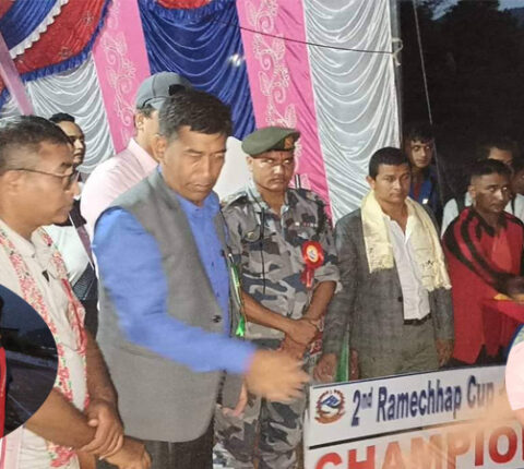 दोस्रो रामेछाप कप खुल्ला पुरुष फुटबलको उपाधि सानीमदौ सोसियल सिटीको पोल्टामा