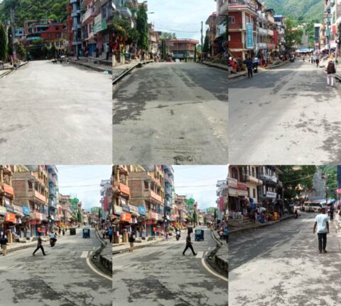 रामेछाप सदरमुकाम मन्थली बजारको मुख्य सडकको पार्किङ हटाइयो