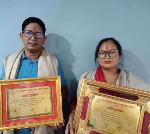 पत्रकार सुमित श्रेष्ठ र रिता मगर सम्मानित