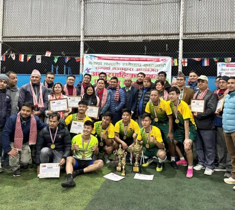 अन्तरपालिका प्रथम फुटसल कपको उपाधि दोरम्बा शैलुङ गाउँपालिका सम्पर्क मञ्चलाई