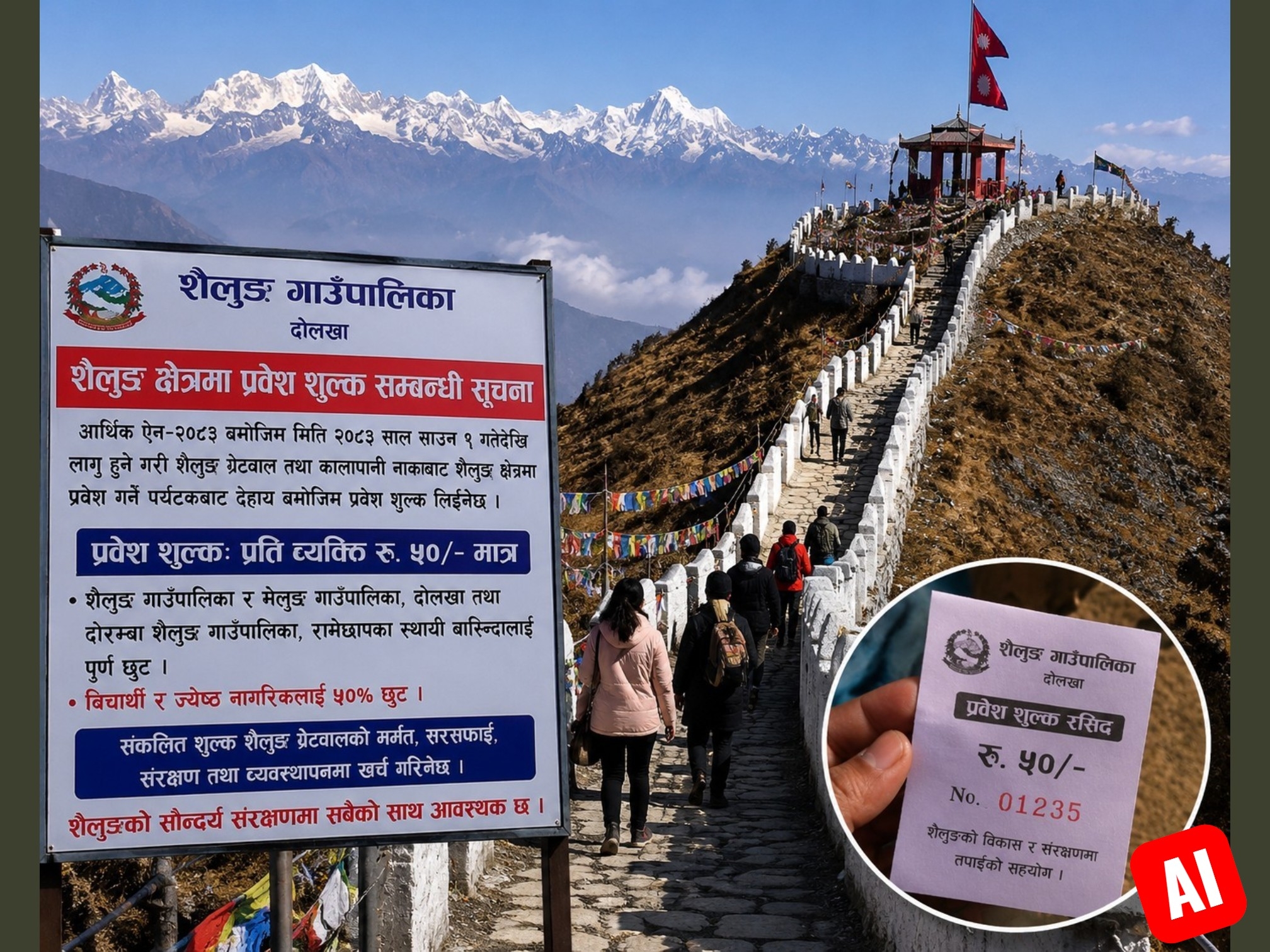 अब शैलुङ भ्रमणमा प्रवेश शुल्क अनिवार्य; प्रतिव्यक्ति ५० रुपैयाँ तिर्नुपर्ने