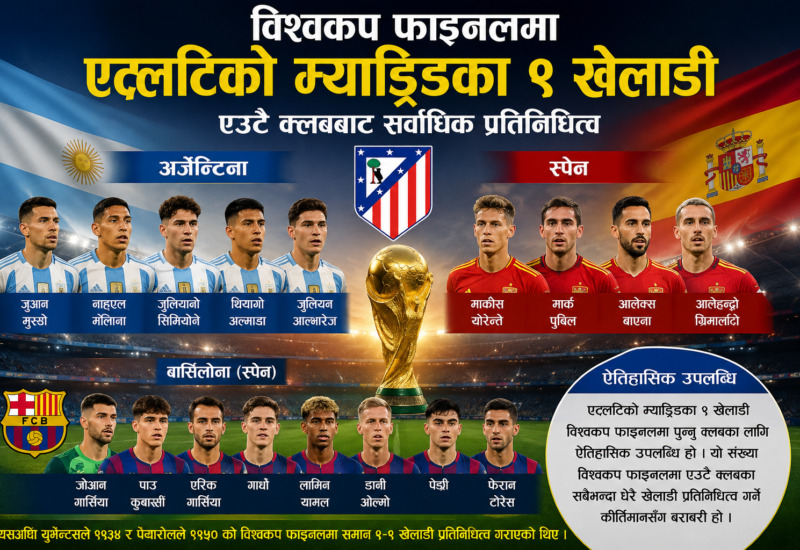 विश्वकप फाइनलमा एउटै क्लबबाट नौ खेलाडीको प्रतिनिधित्व