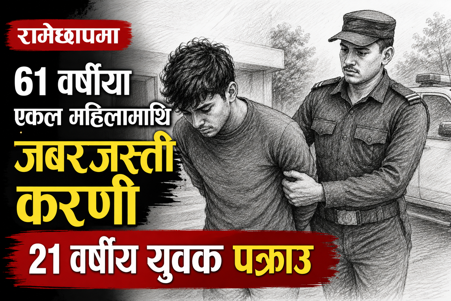 रामेछापमा ६१ वर्षीया एकल महिलामाथि ज.क. आरोपमा युवक पक्रा’उ