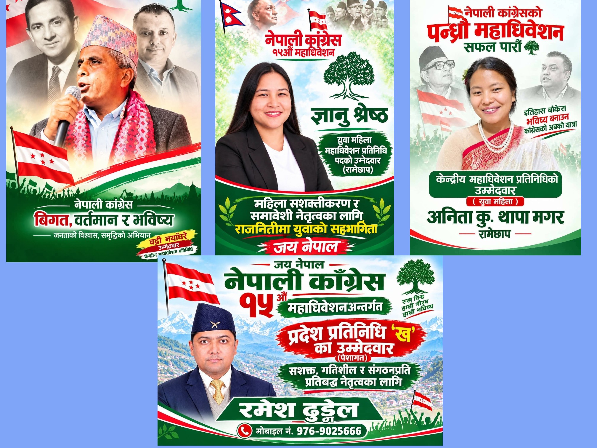 पत्रकारिताबाट कांग्रेसको महाधिवेशनतर्फ रामेछापका चार पत्रकार